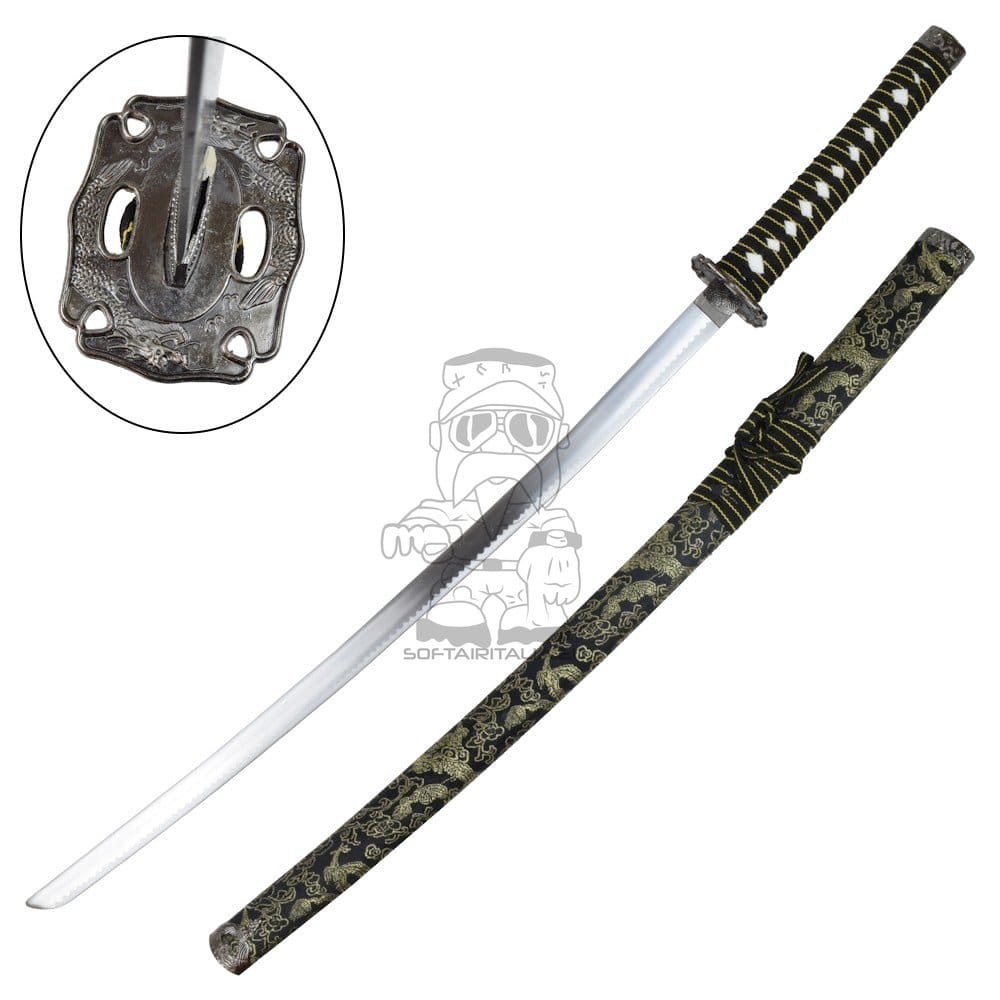 Set ornamentale Katana, Wakizashi e Tanto nero