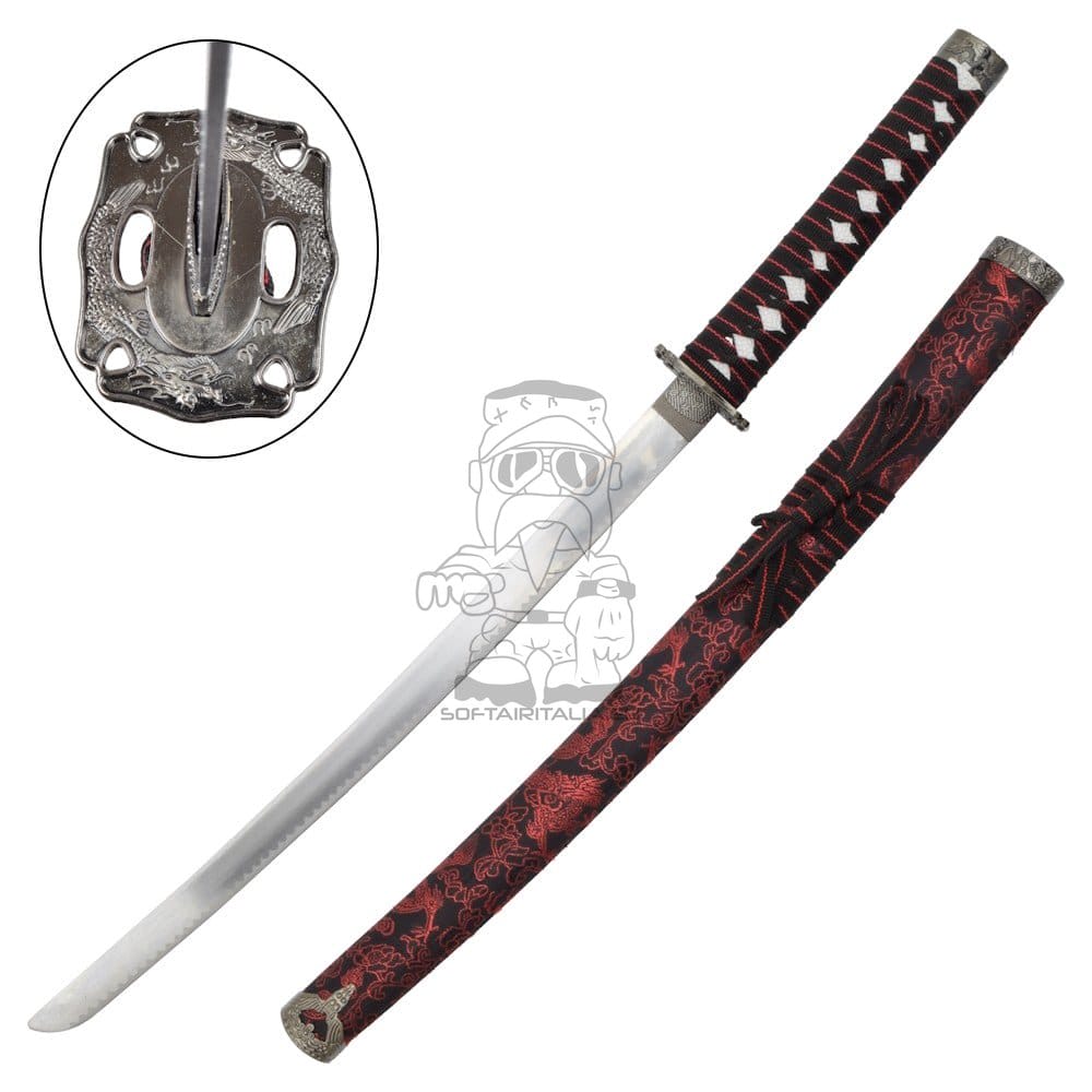 Set ornamentale Katana, Wakizashi e Tanto rosso