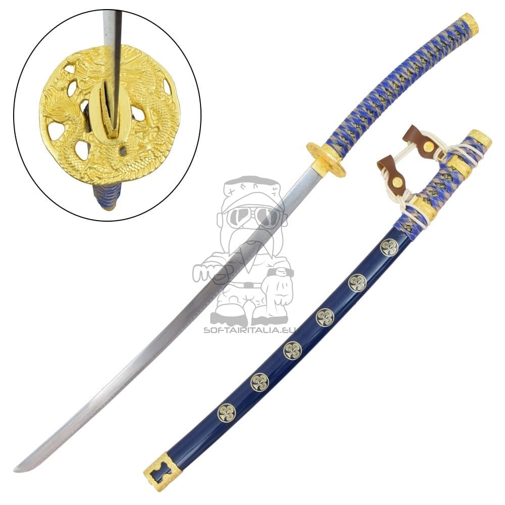 Katana ornamentale blu
