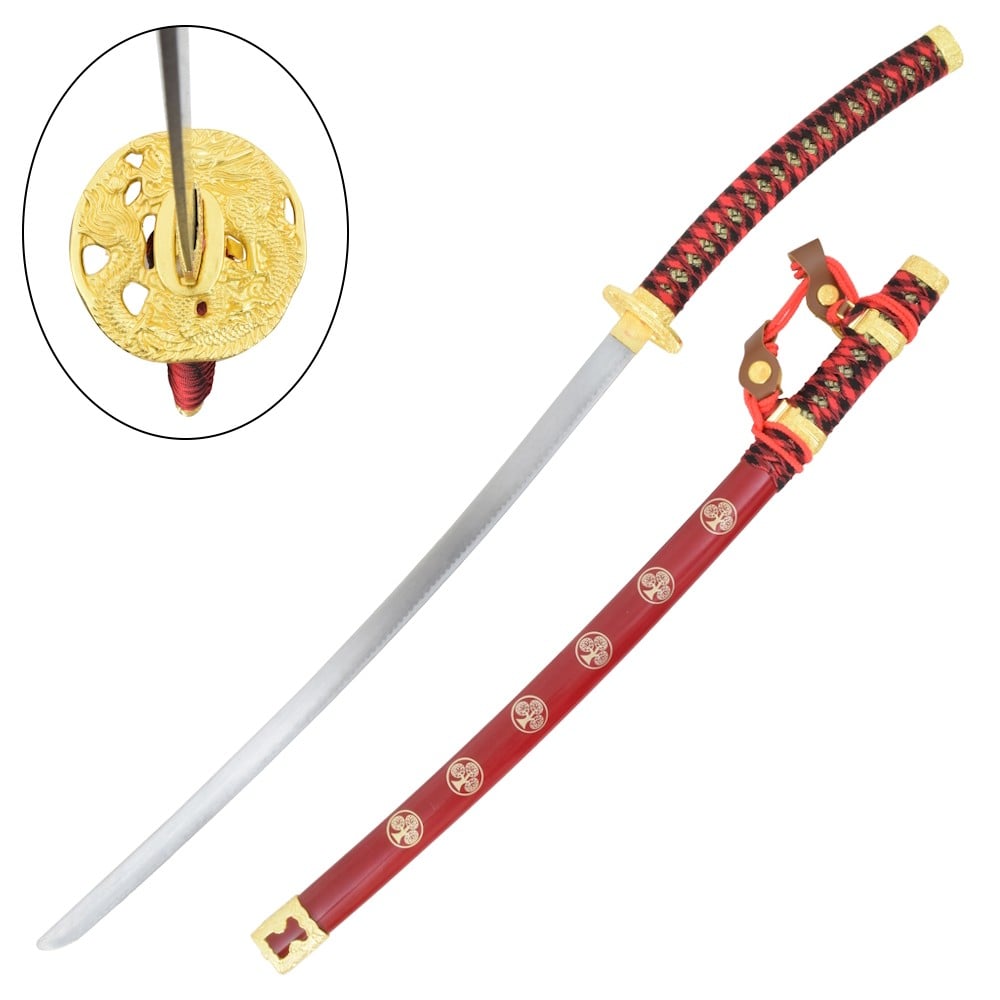 Katana ornamentale rossa
