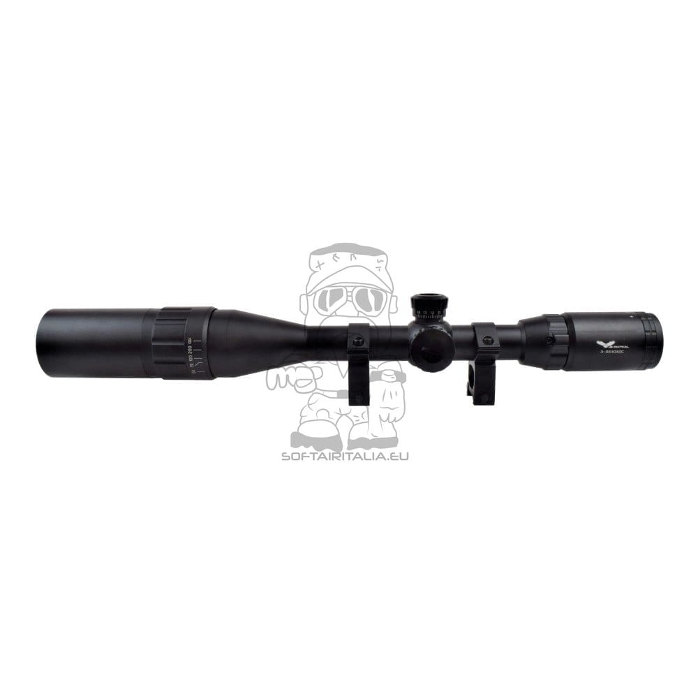 Ottica zoom 3-9x lente 40mm nera di JS-TACTICAL
