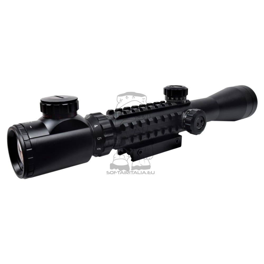 Ottica illuminata 3-9x40 con slitte di JS-TACTICAL