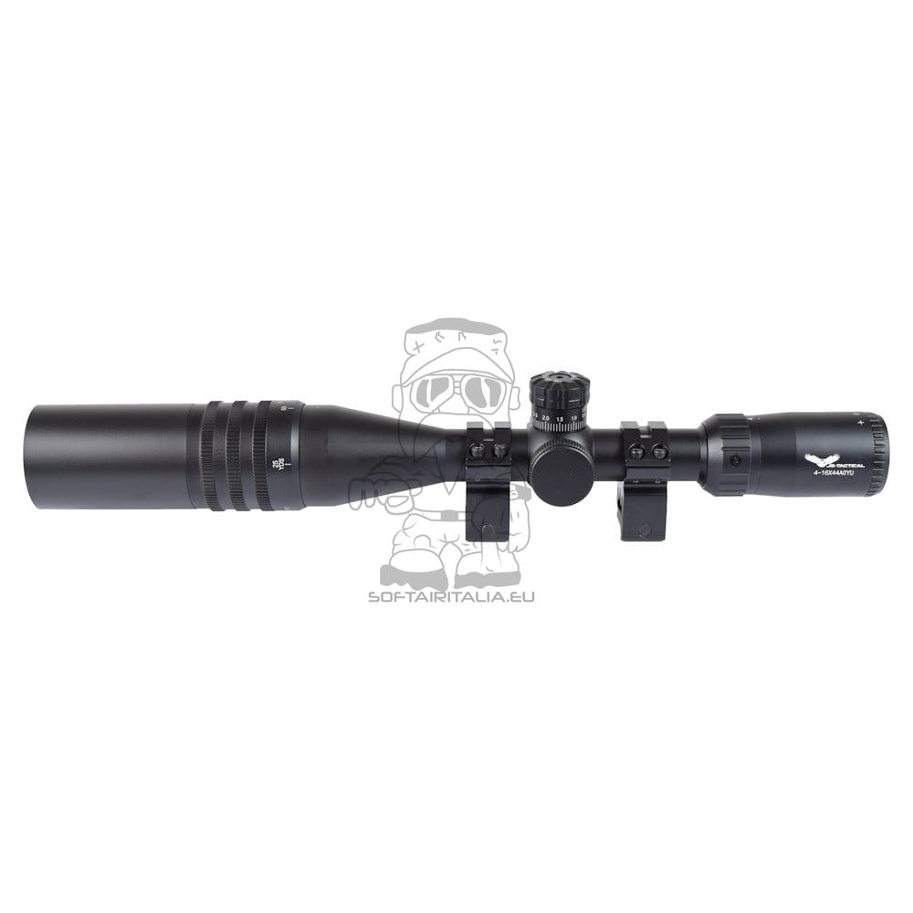 Ottica illuminata zoom 4x-16x lente 44mm nera di JS-TACTICAL