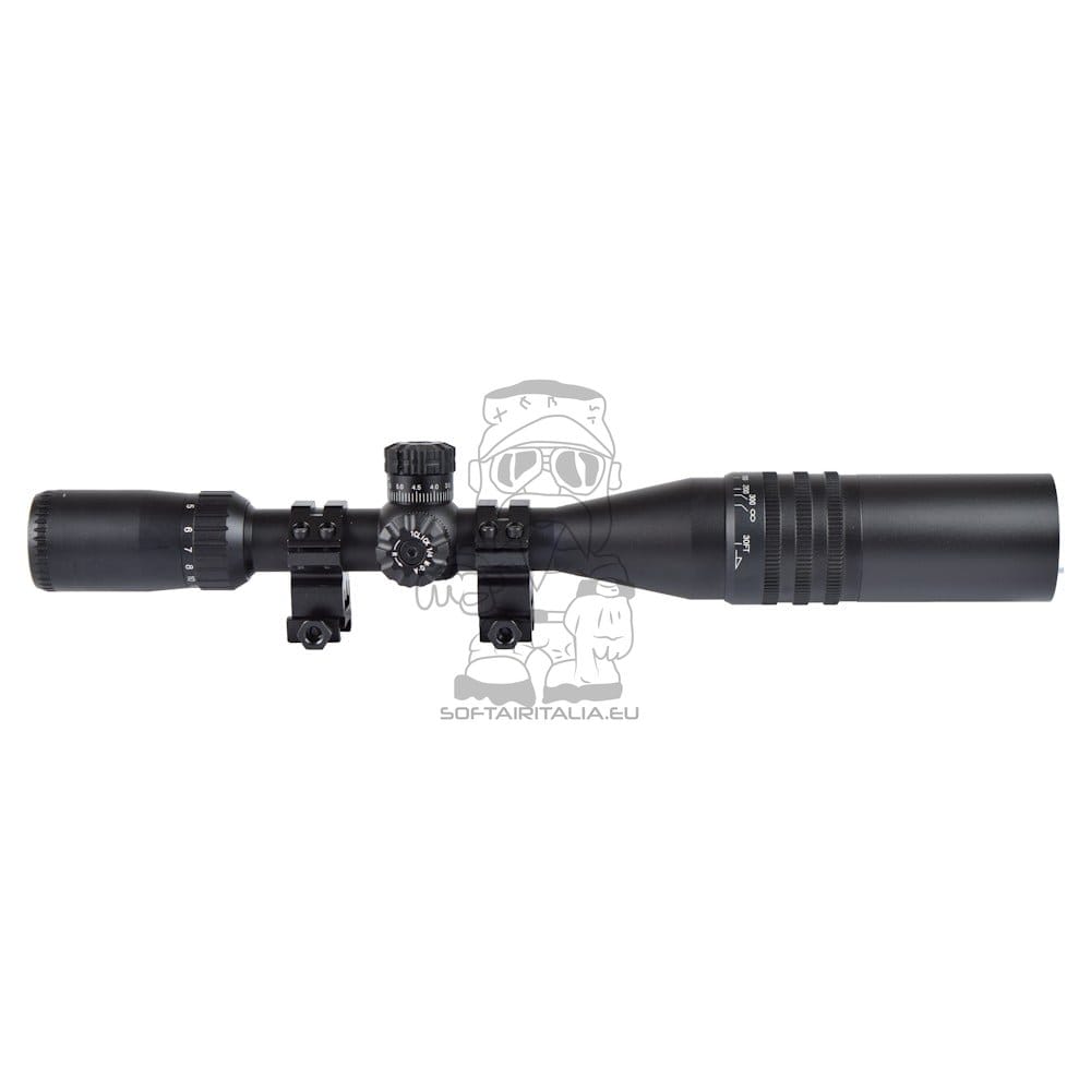 Ottica illuminata zoom 4x-16x lente 44mm nera di JS-TACTICAL