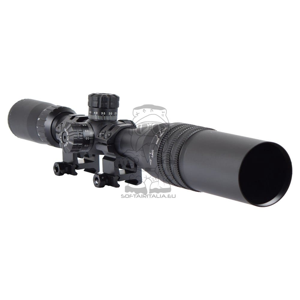 Ottica illuminata zoom 4x-16x lente 44mm nera di JS-TACTICAL