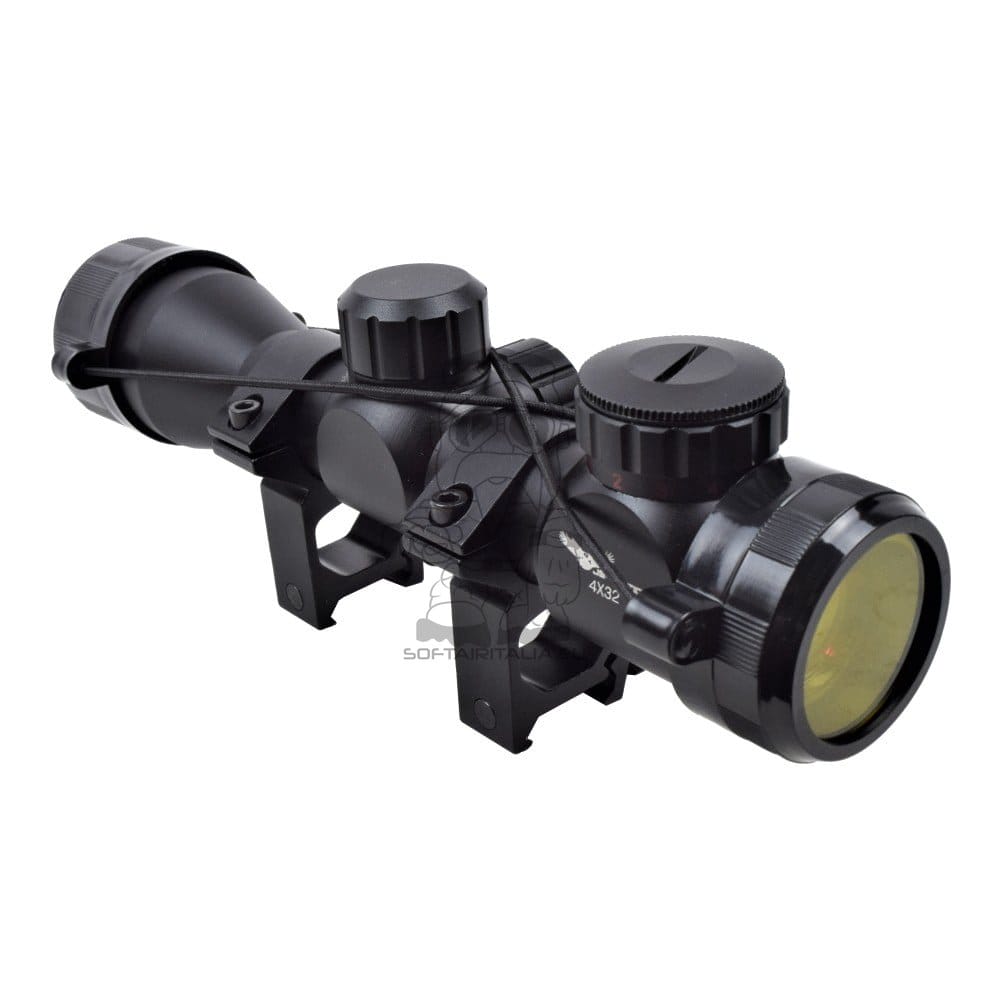Ottica compatta 4X32 con reticolo illuminato di JS-TACTICAL