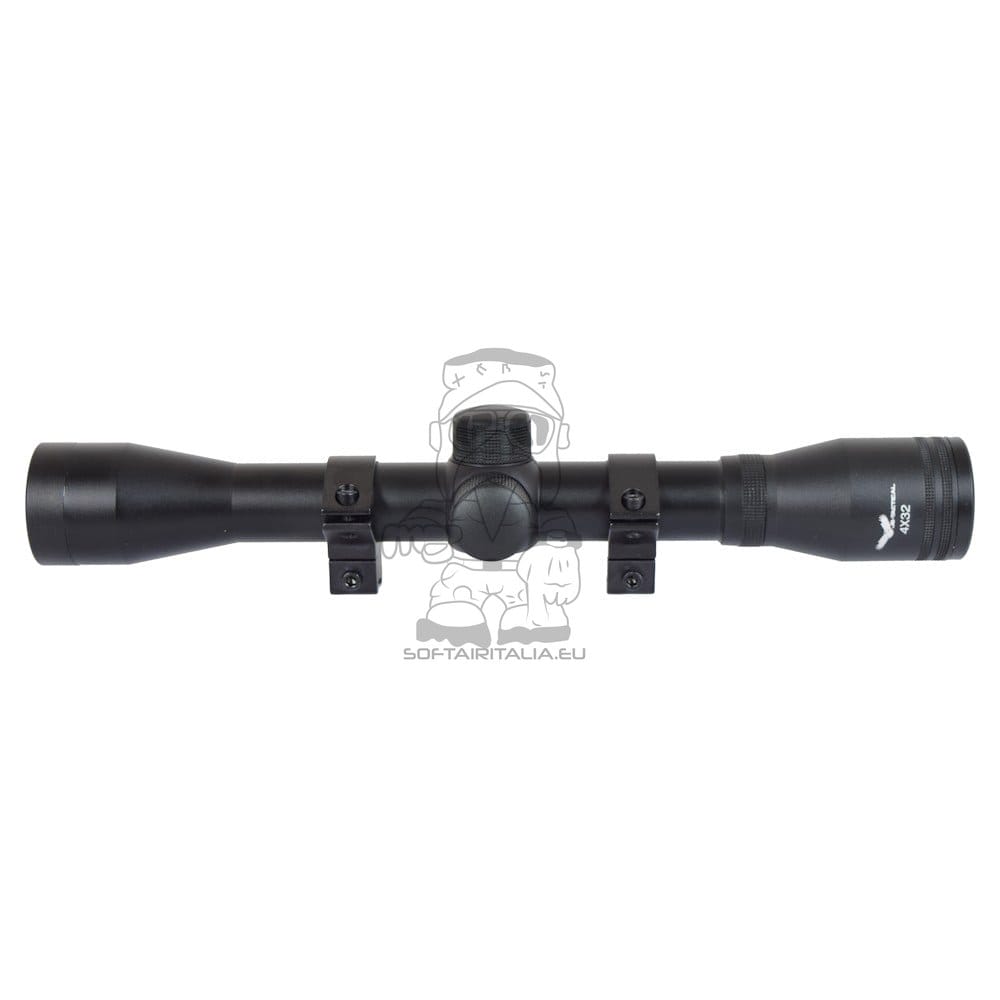 Ottica 4x32 con reticolo Mil-Dot e attacco 11mm nera di JS-TACTICAL
