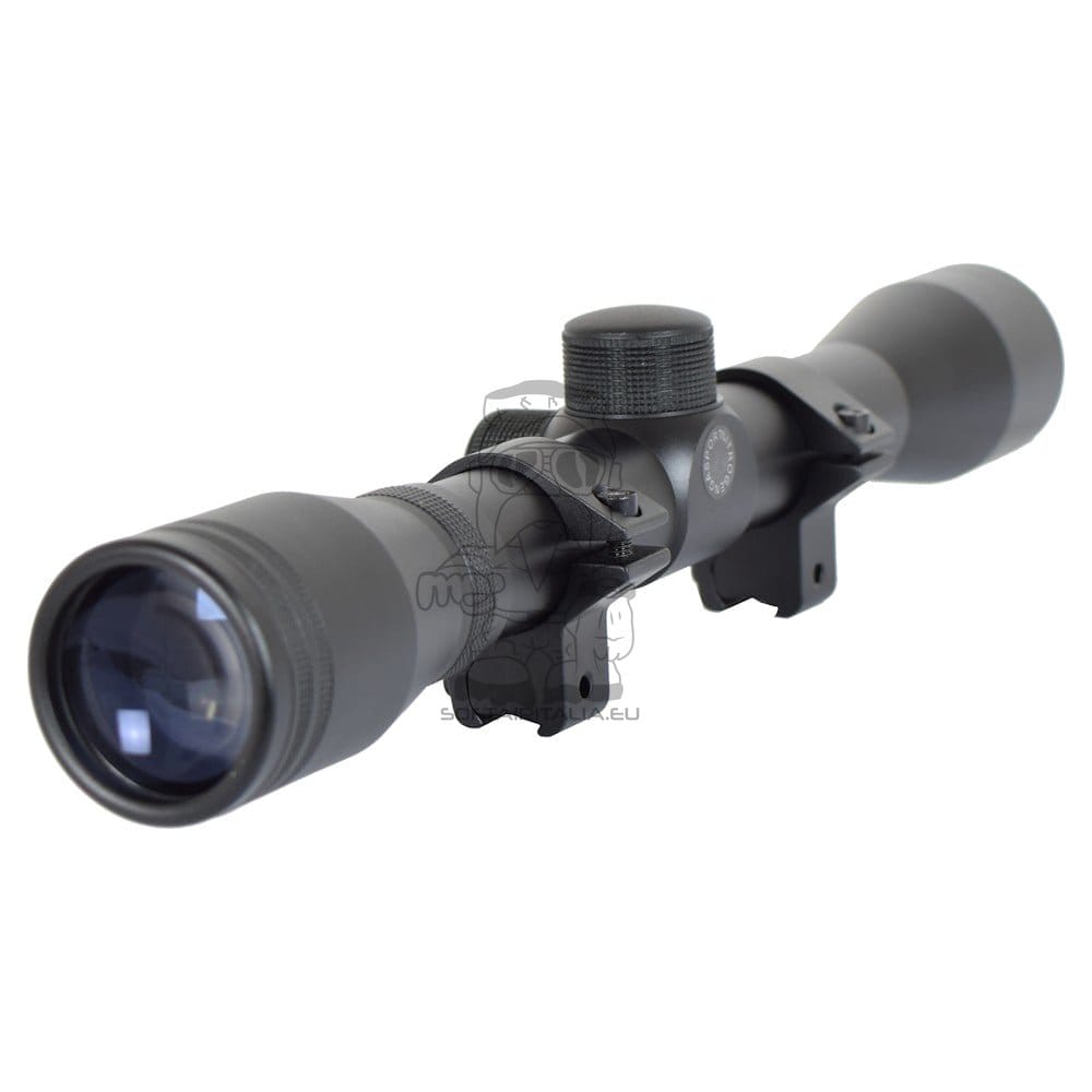 Ottica 4x32 con reticolo Mil-Dot e attacco 11mm nera di JS-TACTICAL