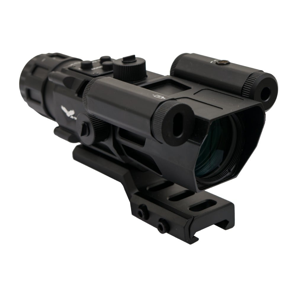 Ottica a prisma 4x32 con laser rosso nero di JS-TACTICAL