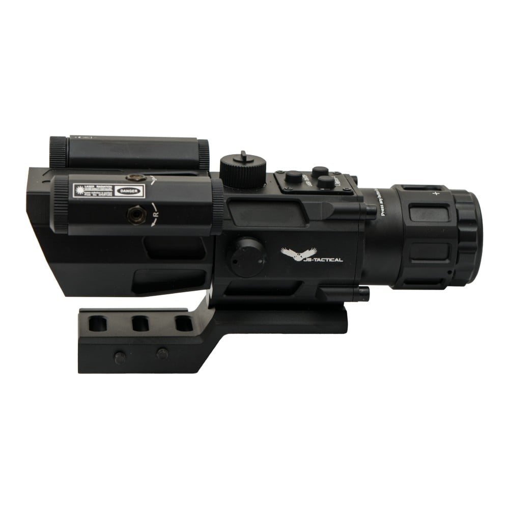 Ottica a prisma 4x32 con laser rosso nero di JS-TACTICAL