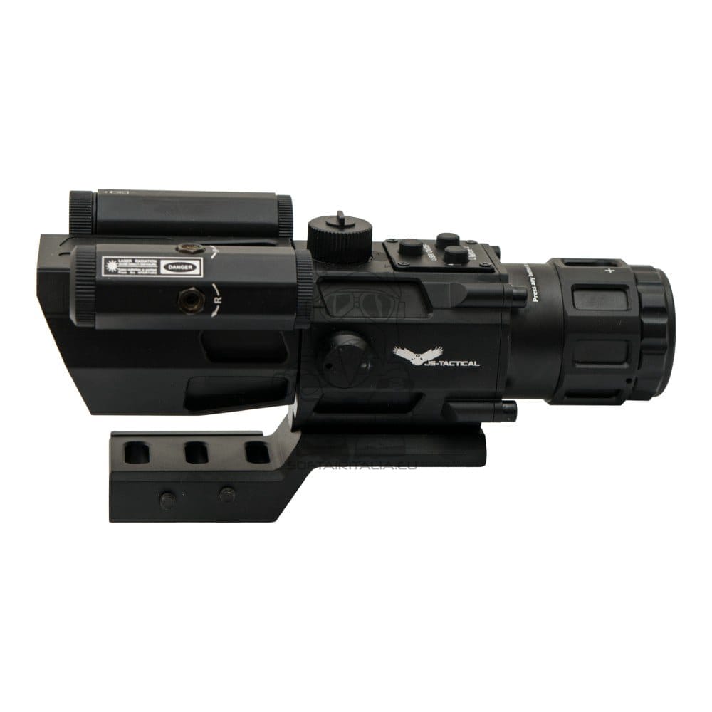 Ottica a prisma 4x32 con laser rosso nero di JS-TACTICAL