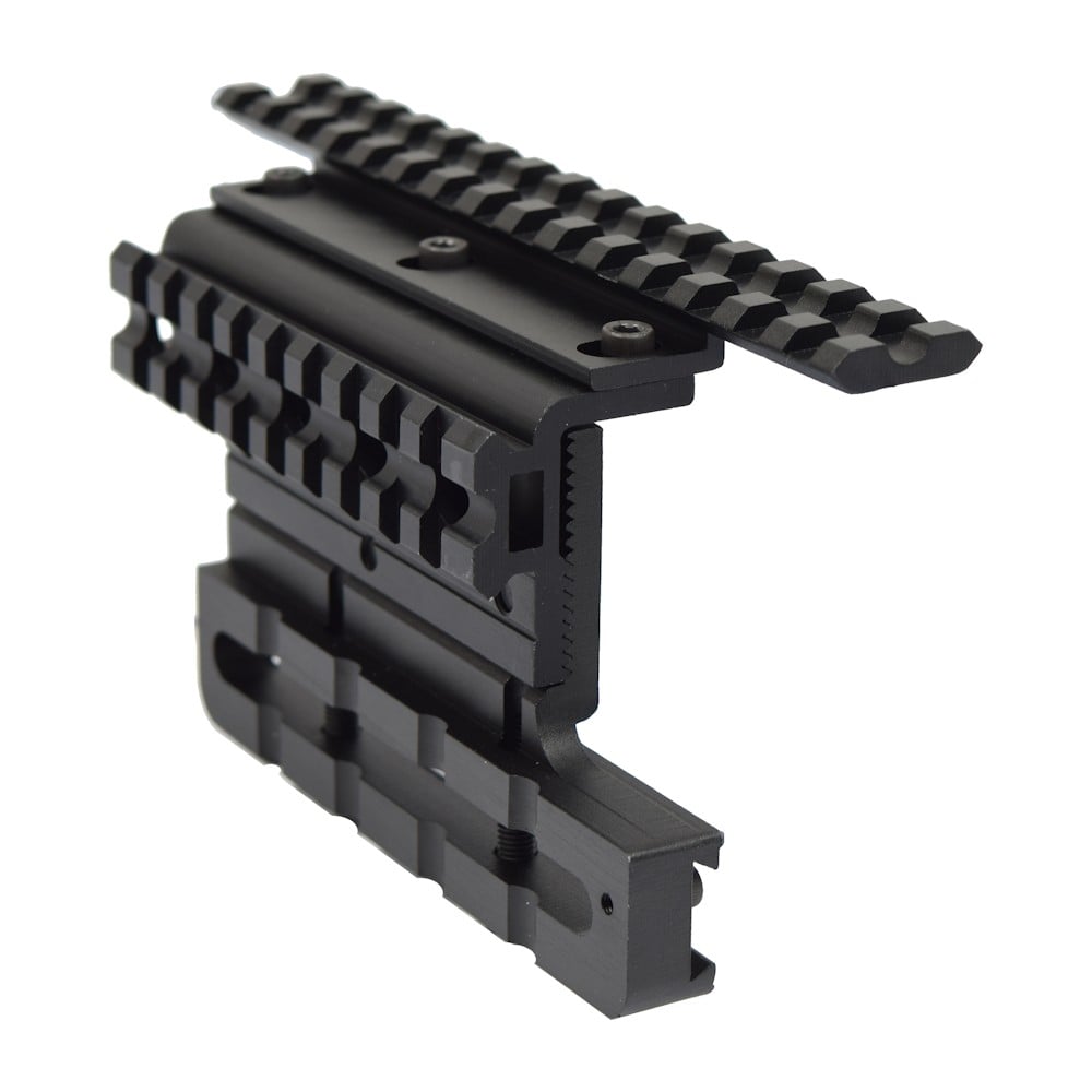 Doppia slitta standard 20mm laterale per AK nero di JS-TACTICAL