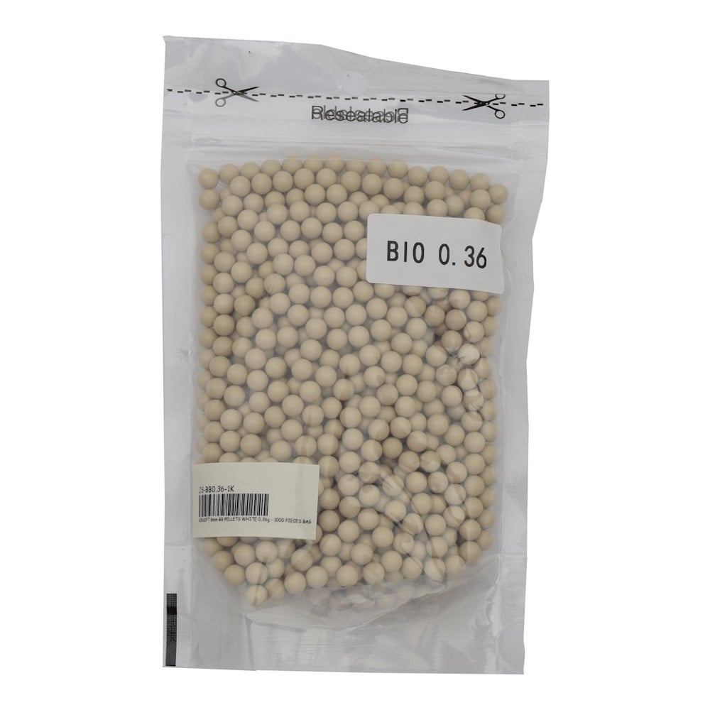 Pallini biodegradabili 0,36g bianco crema 1000 pezzi di JS-TACTICAL