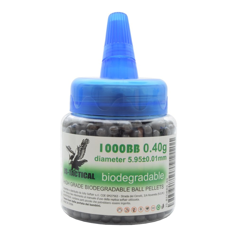 Pallini bio 0,40g biberon 1000 neri di JS-TACTICAL