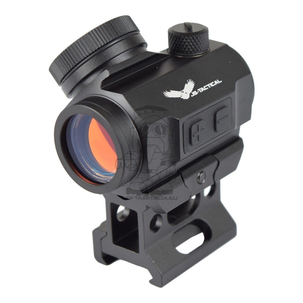 Red Dot Sight con rialzo 1" e batteria integrata nero di JS-TACTICAL
