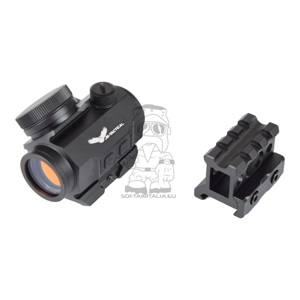 Red Dot Sight con rialzo 1" e batteria integrata nero di JS-TACTICAL