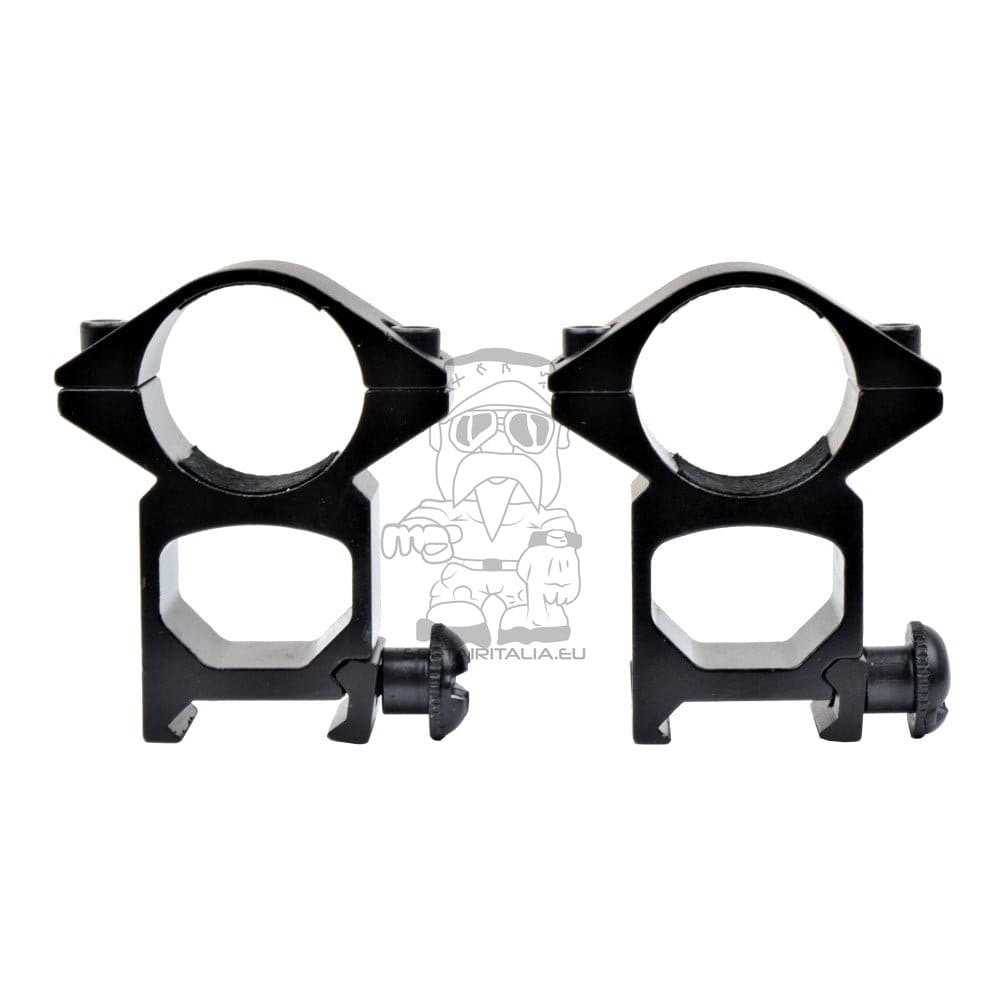 Anelli alti 1" per slitte 20mm neri di JS-TACTICAL