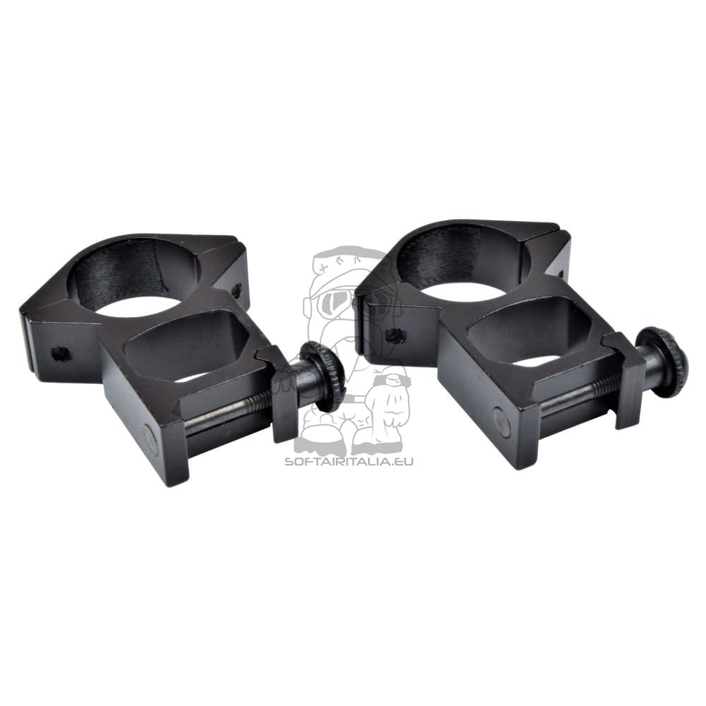 Anelli alti 1" per slitte 20mm neri di JS-TACTICAL