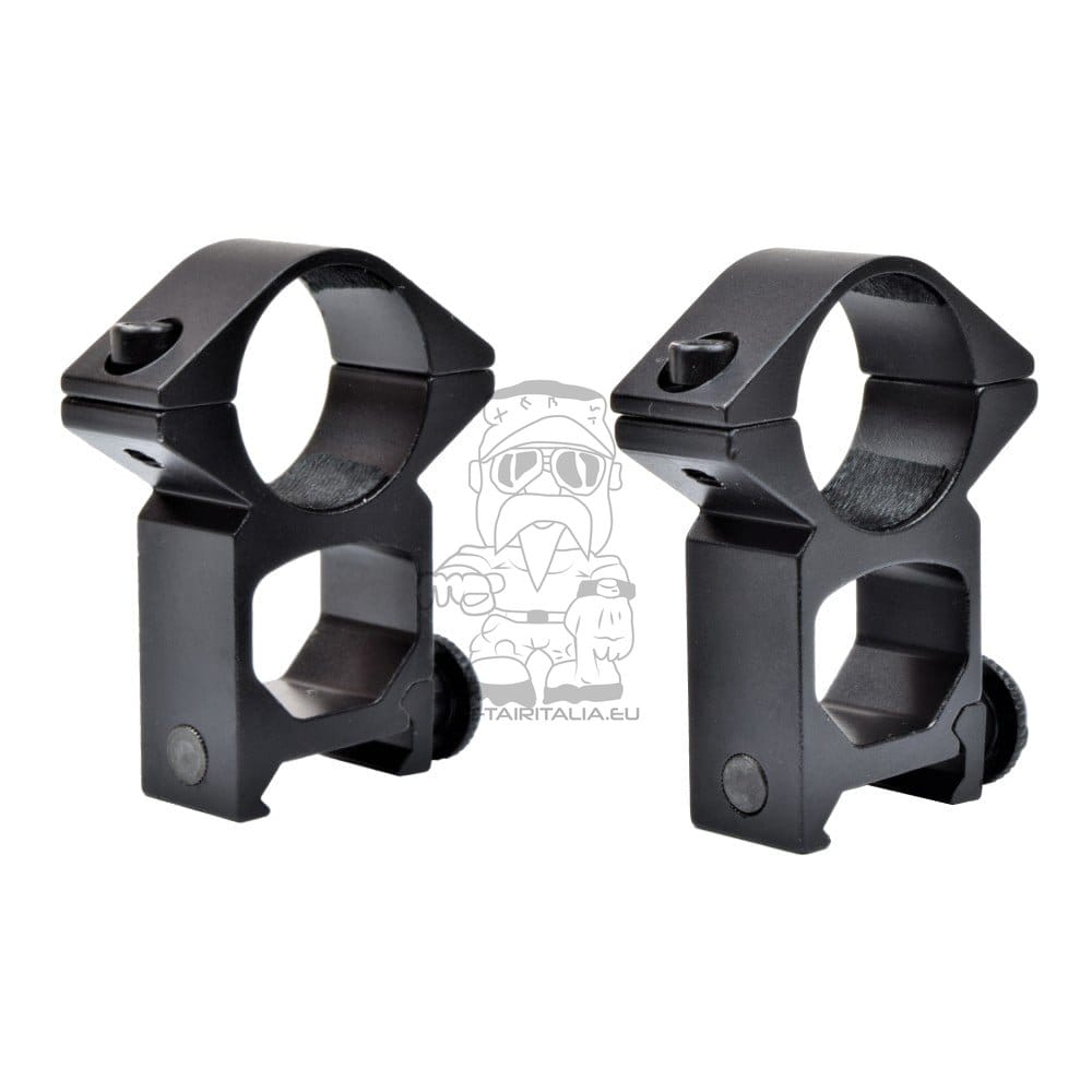 Anelli alti 1" per slitte 20mm neri di JS-TACTICAL