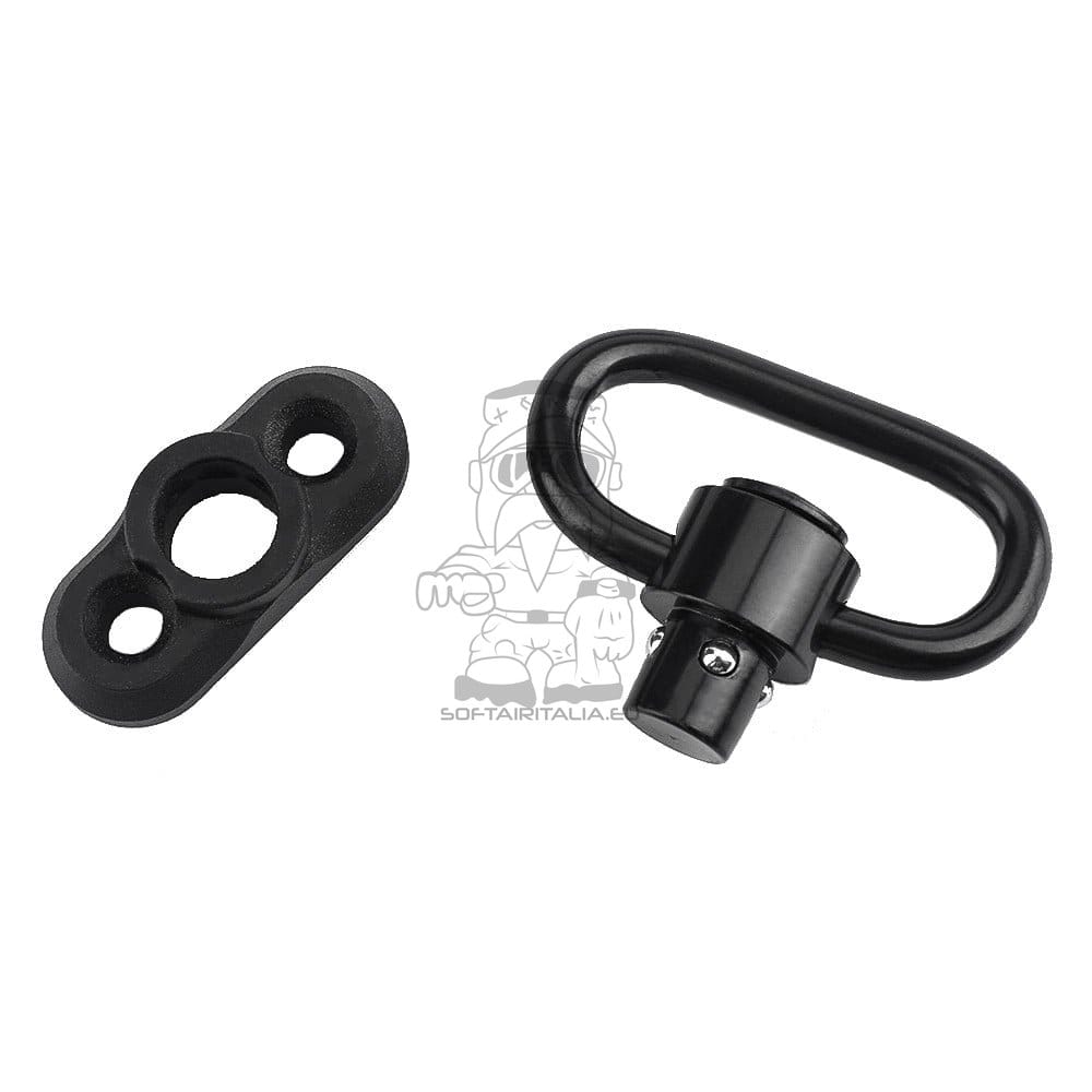 Gancio Cinghia QD in Metallo per Keymod/M-Lok Nero