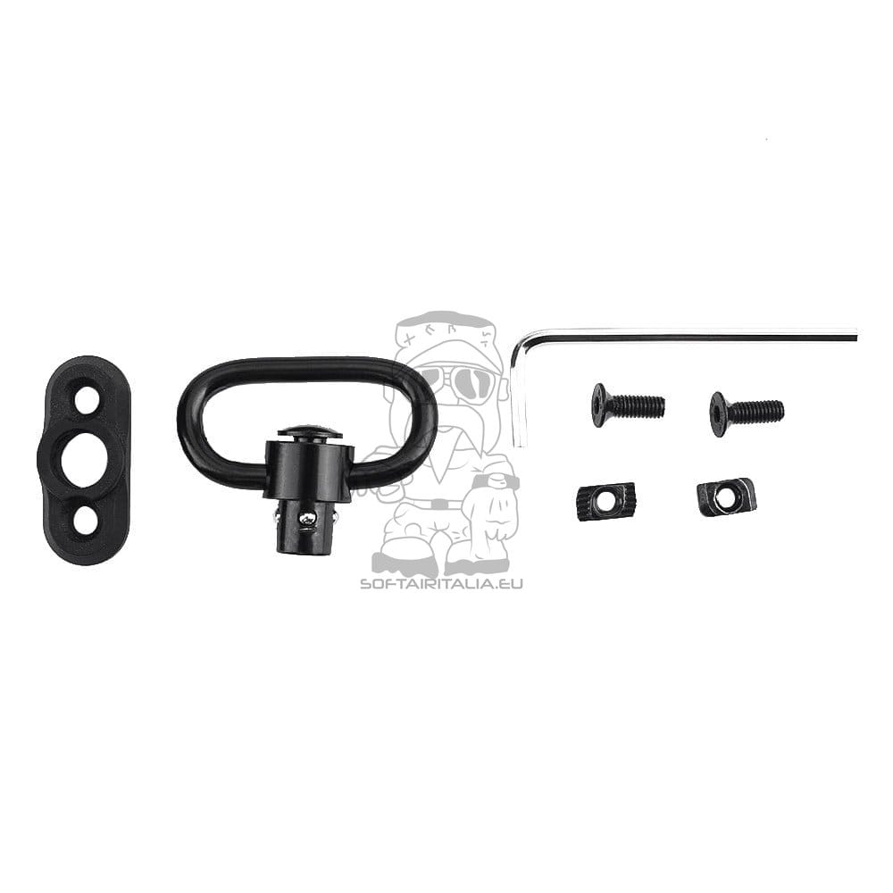 Gancio Cinghia QD in Metallo per Keymod/M-Lok Nero