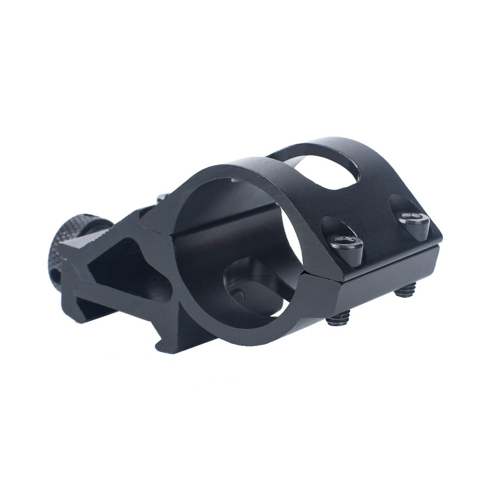 Attacco 45° in metallo per torcia o laser, diametro 1 pollice, nero