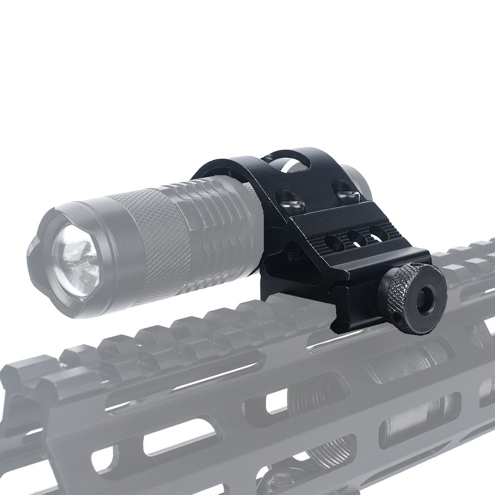 Attacco 45° in metallo per torcia o laser, diametro 1 pollice, nero