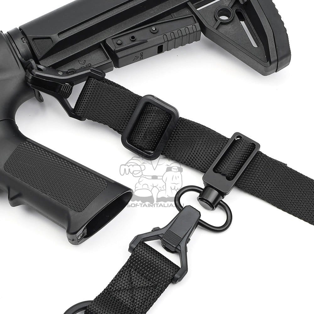 Attacco cinghia QD in metallo da 2 a 1 punto nero