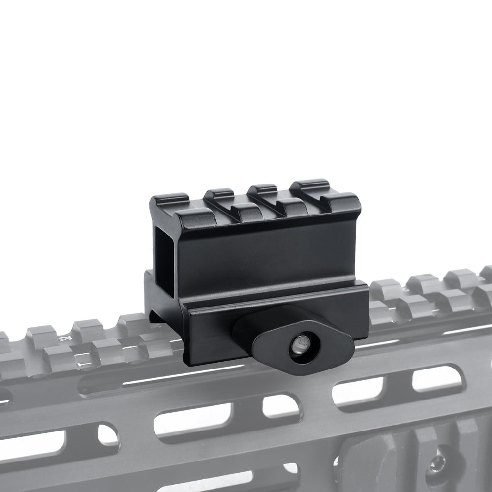 Slitta in metallo 20mm a 3 slot con rialzo nera