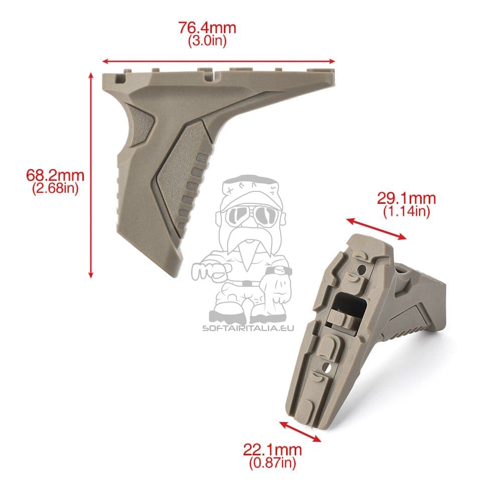 Mp Link Angled Hand Stop per sistemi M-Lok/Keymod Dark Earth