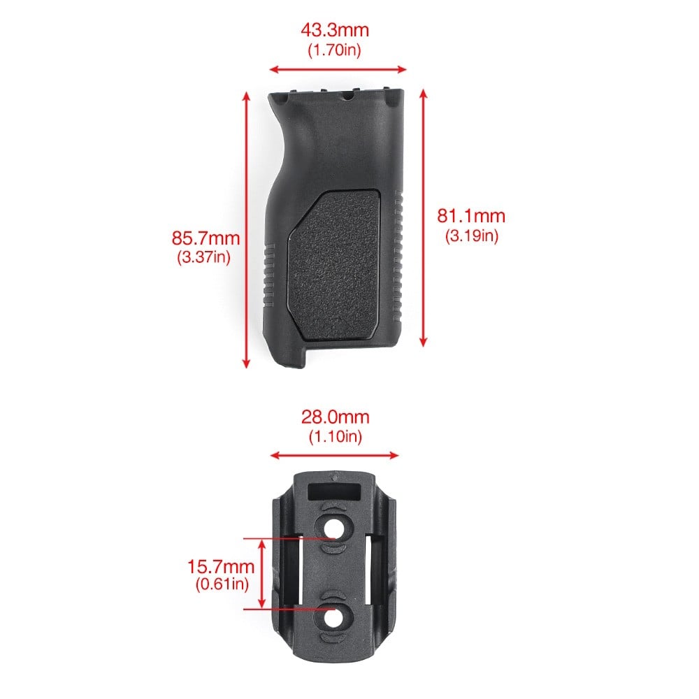 Impugnatura frontale per sistemi M-Lok/Keymod nera