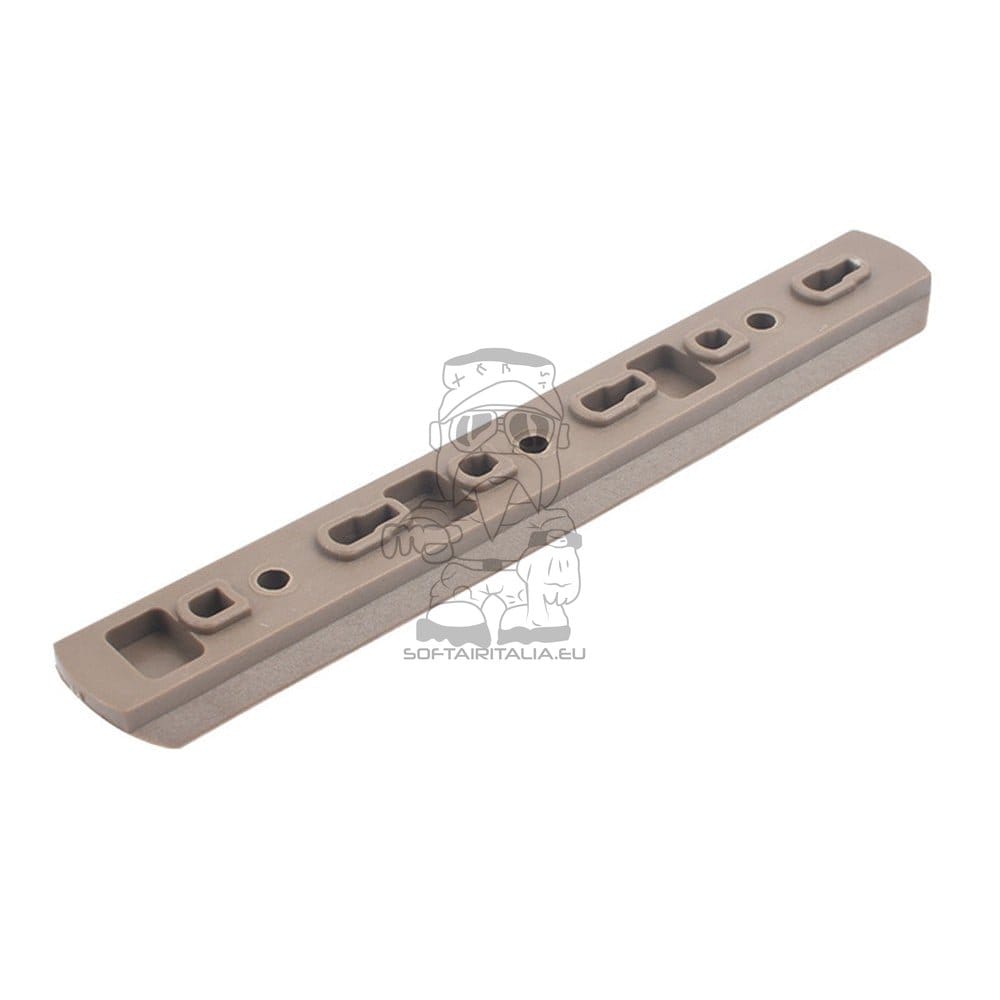 Set 6 Slitte 20mm in Polimero per Keymod e M-Lok Dark Earth