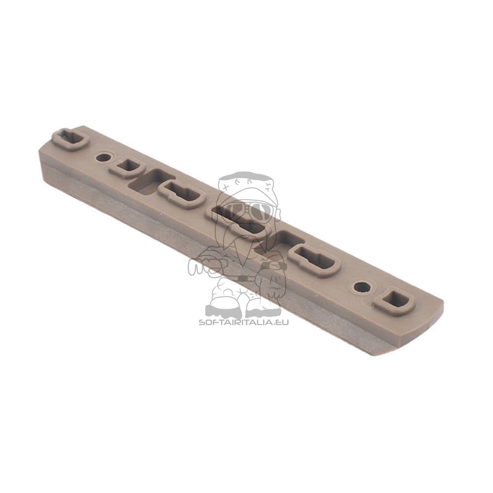Set 6 Slitte 20mm in Polimero per Keymod e M-Lok Dark Earth