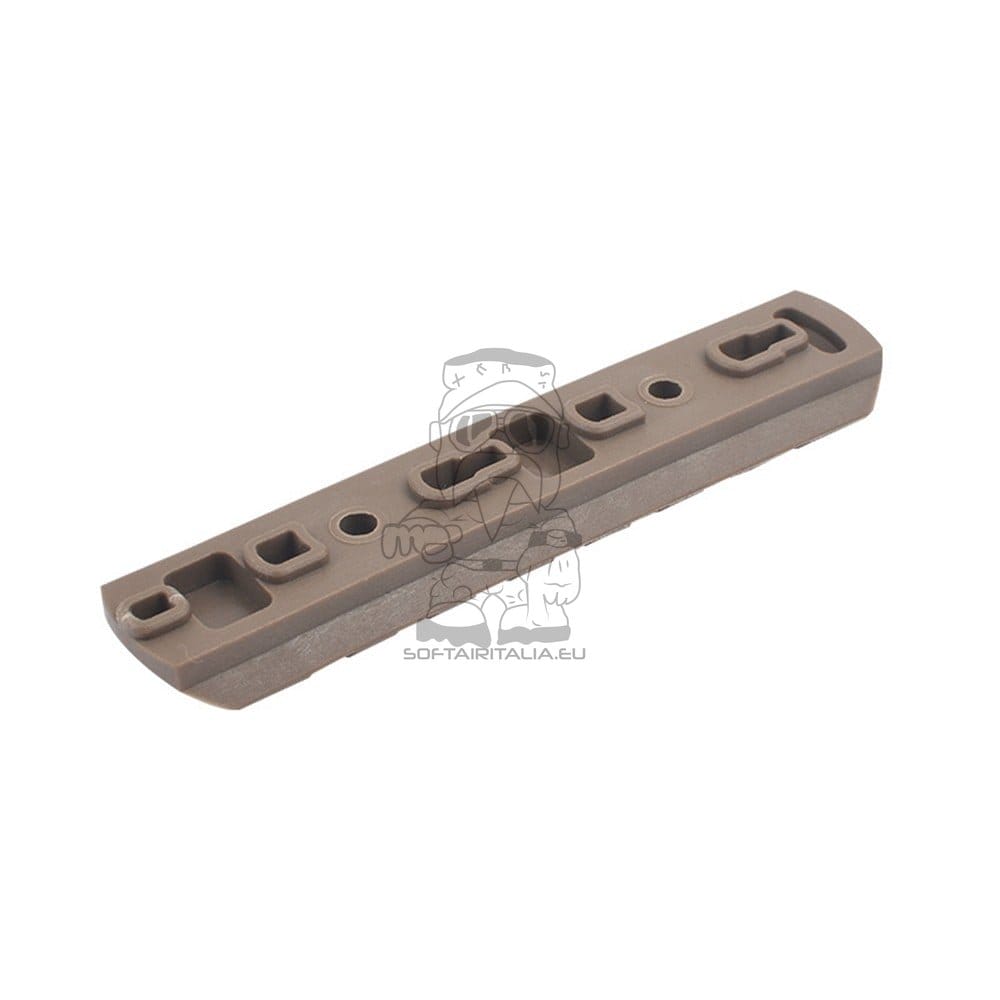 Set 6 Slitte 20mm in Polimero per Keymod e M-Lok Dark Earth