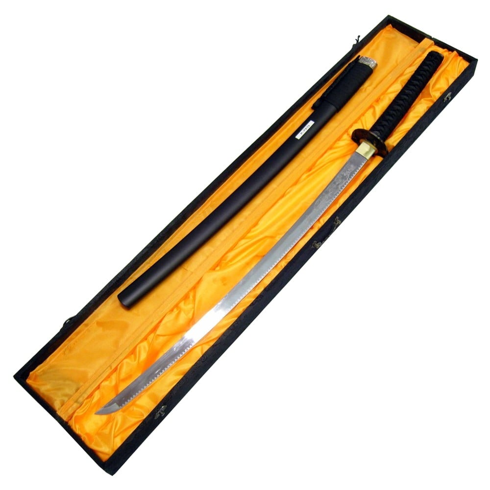 Katana ornamentale con incisione samurai