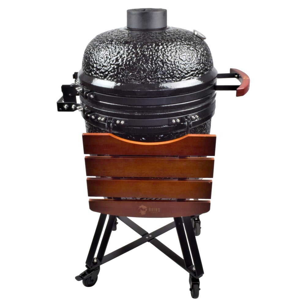 Kamado Rhino L nero per cottura da esterno