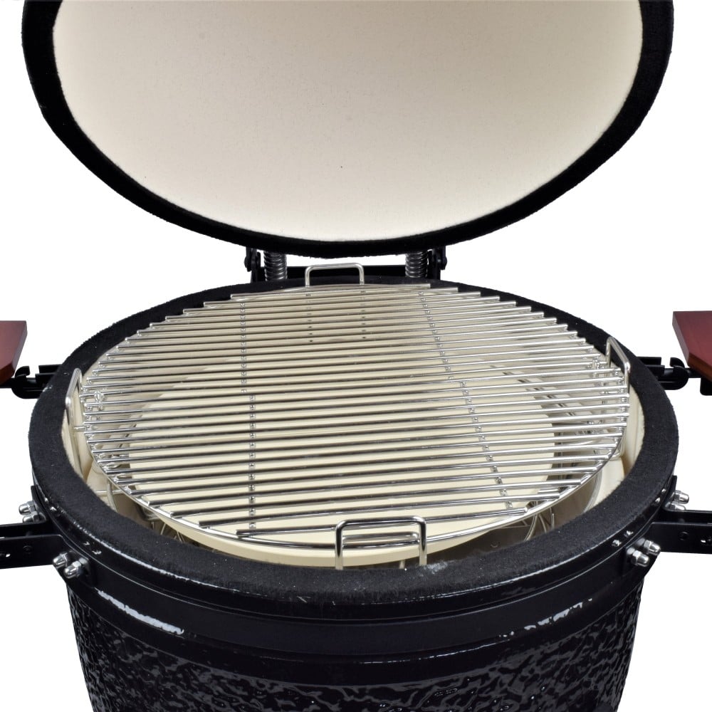Kamado Rhino L nero per cottura da esterno