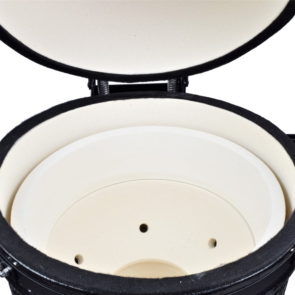 Kamado Rhino L nero per cottura da esterno
