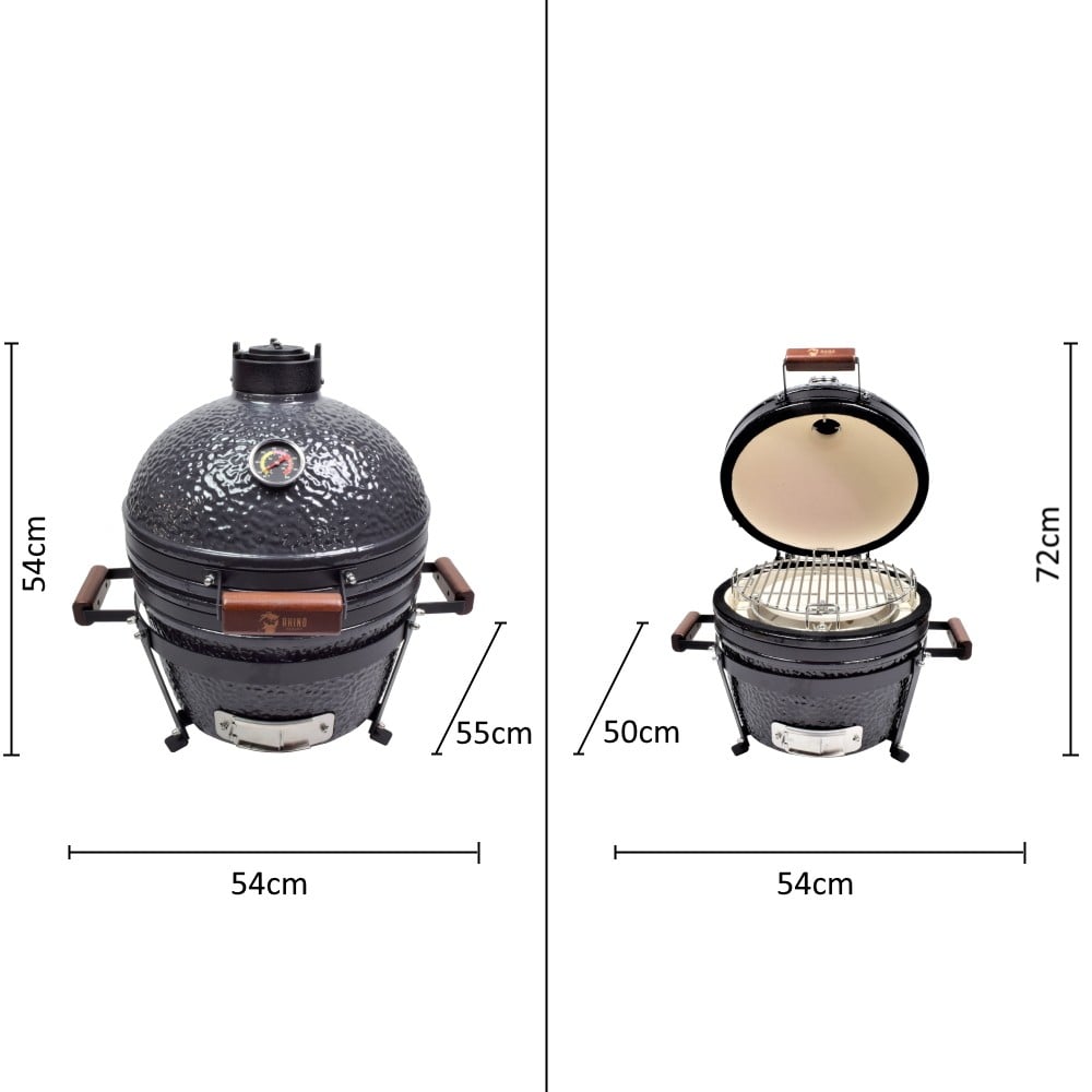 Kamado Rhino S Grigio per cottura esterna
