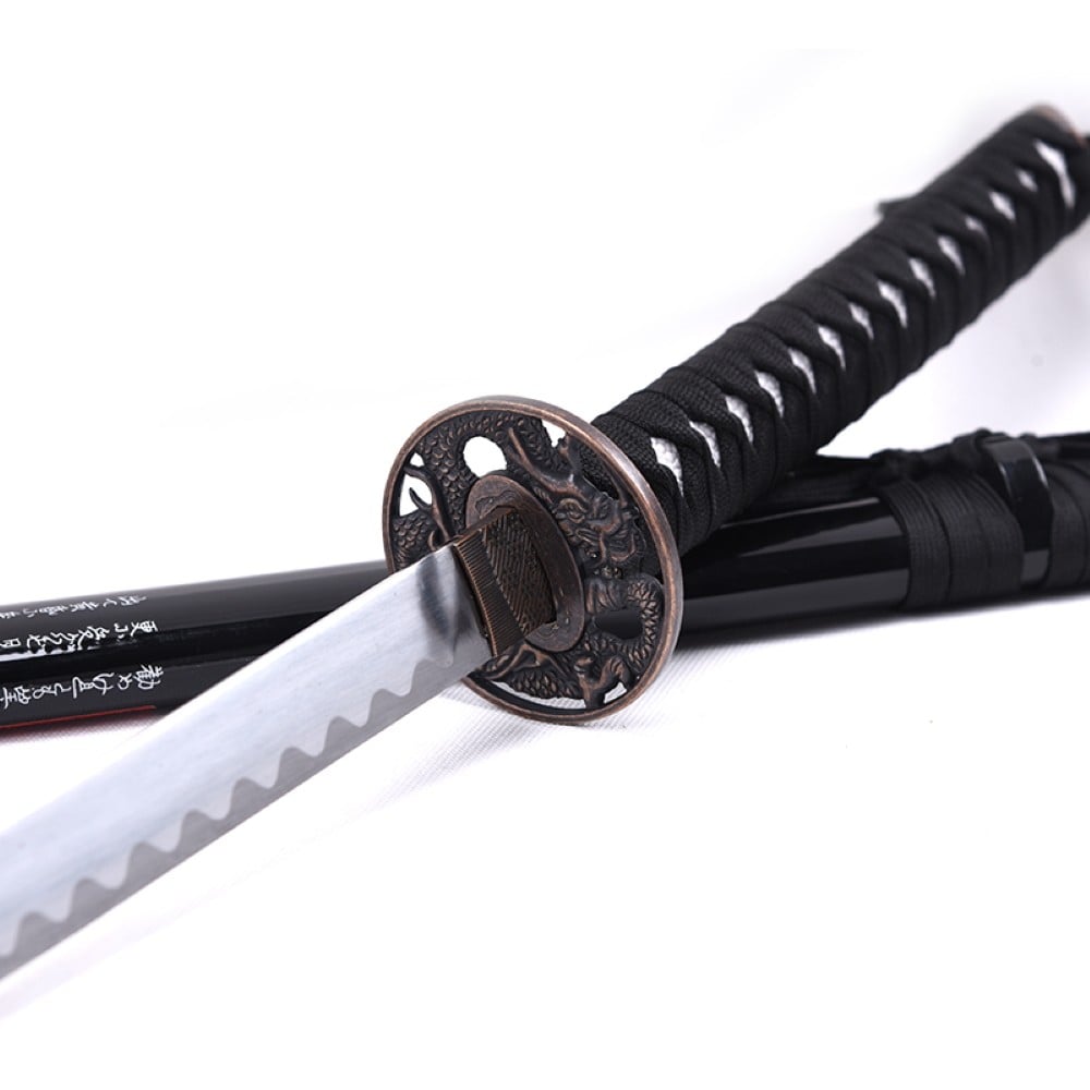Katana ornamentale con dragone e samurai