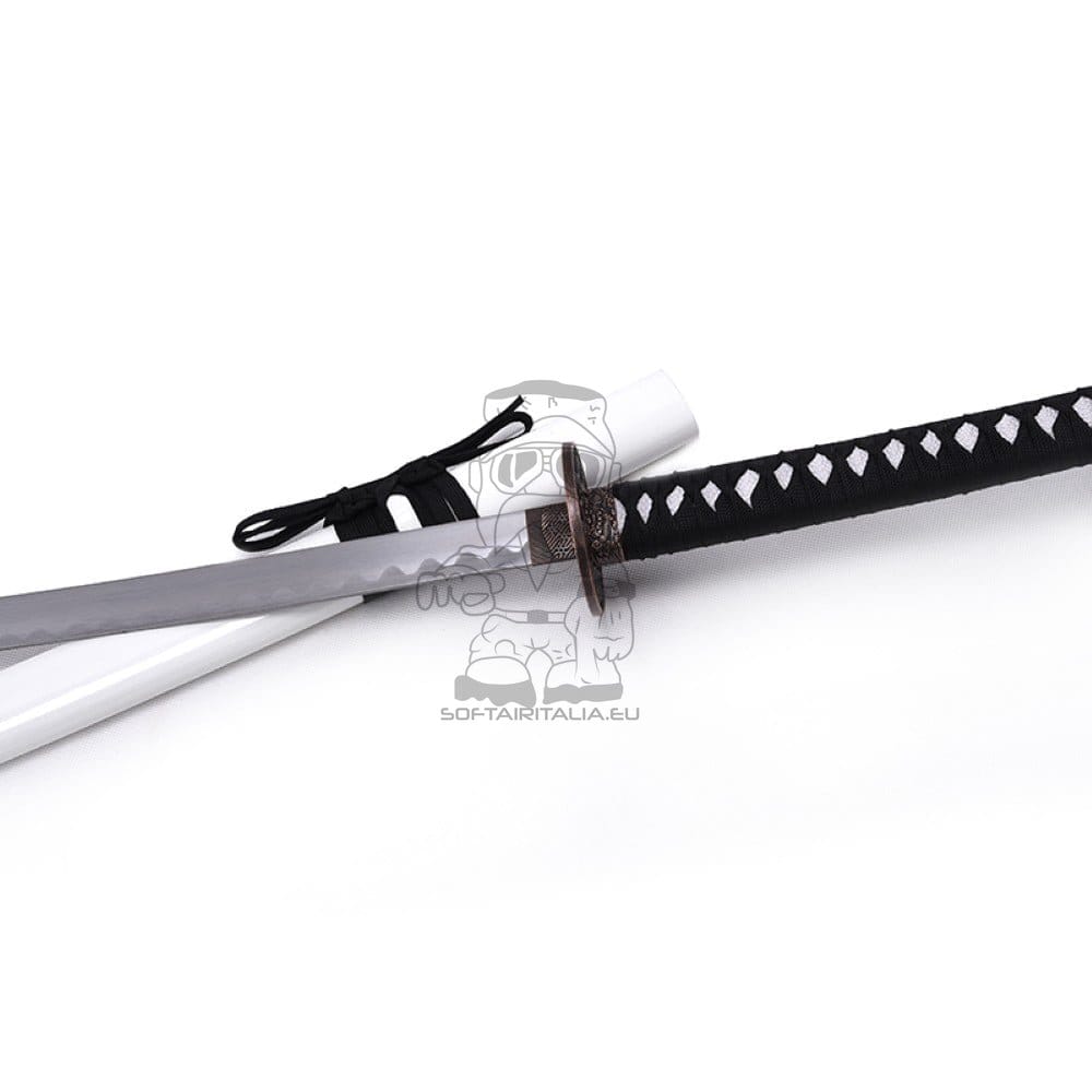 Katana ornamentale con drago blu e fodero bianco