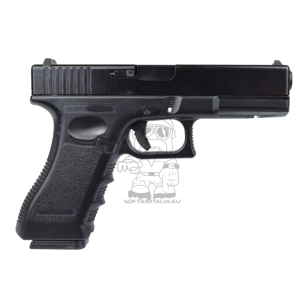 Pistola a gas scarrellante half-metal nera