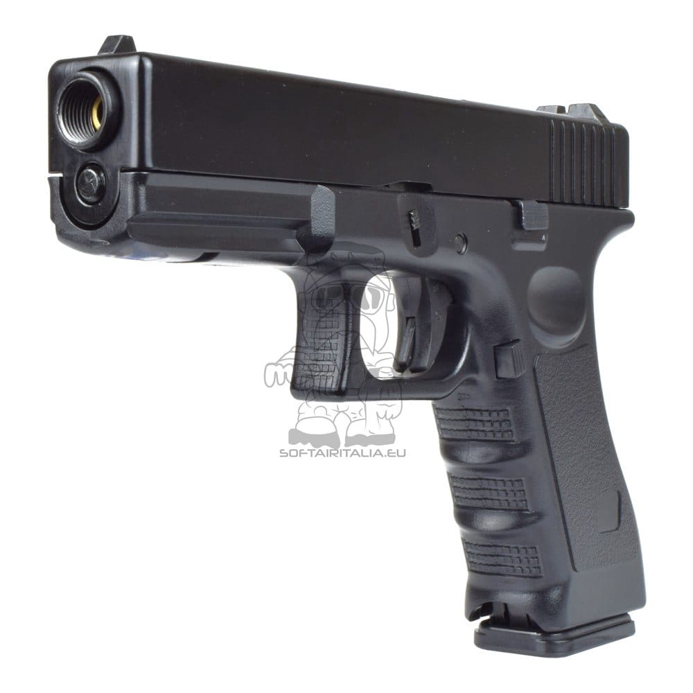Pistola a gas scarrellante half-metal nera