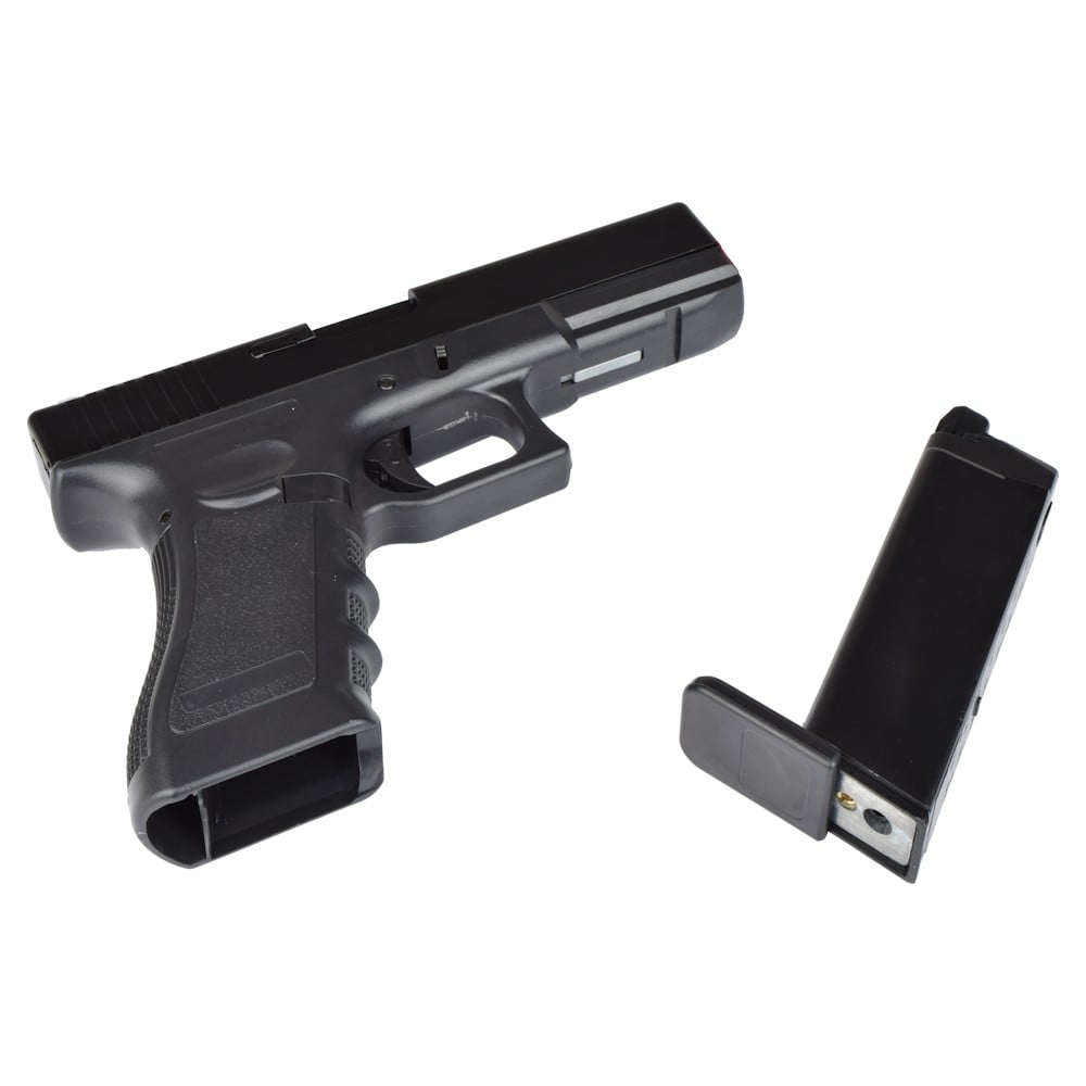 Pistola a gas scarrellante half-metal semi/full auto nera