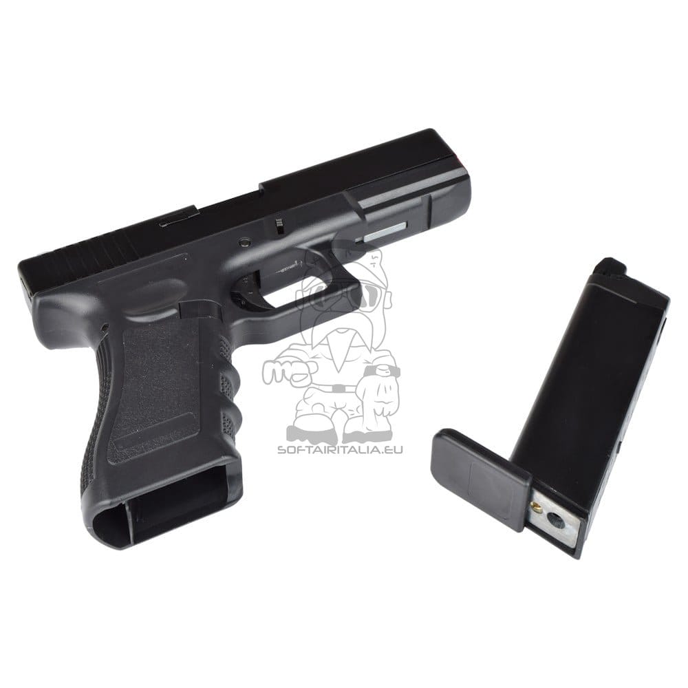 Pistola a gas scarrellante half-metal semi/full auto nera