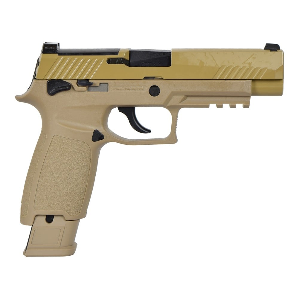 Pistola a gas scarrellante F17 Tan per softair