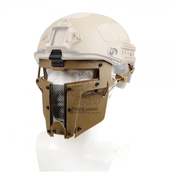 Maschera per elmetto Iron Warrior Full Face Tan di WOSPORT