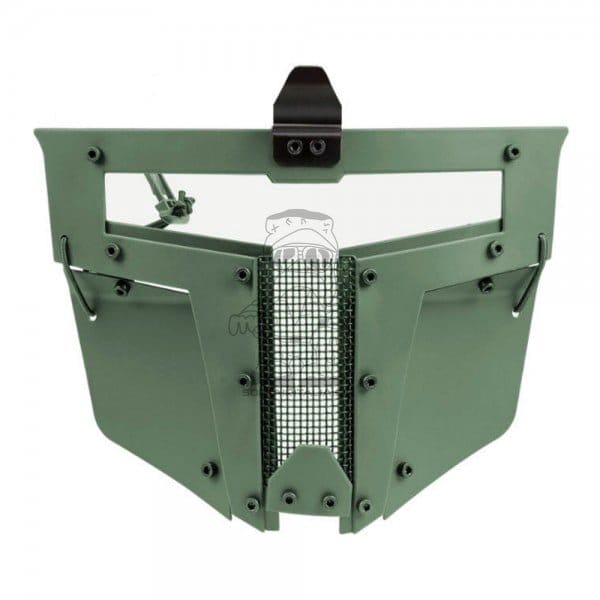 Maschera Full Face Iron Warrior per elmetto Olive Drab di WOSPORT