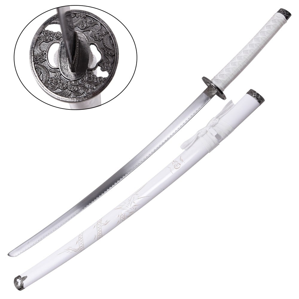 Katana ornamentale singola bianca