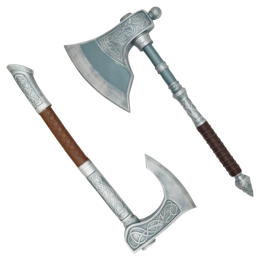 Coppia di asce ornamentali ispirate a Eivor Varinsdottir di Assassin's Creed